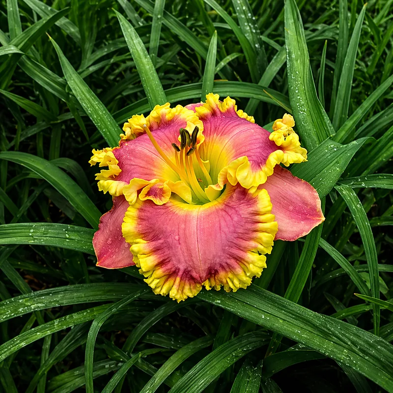 Orchids and Gold daylily bloom