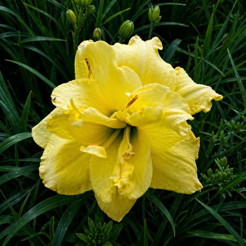 Double Banana Split daylily bloom