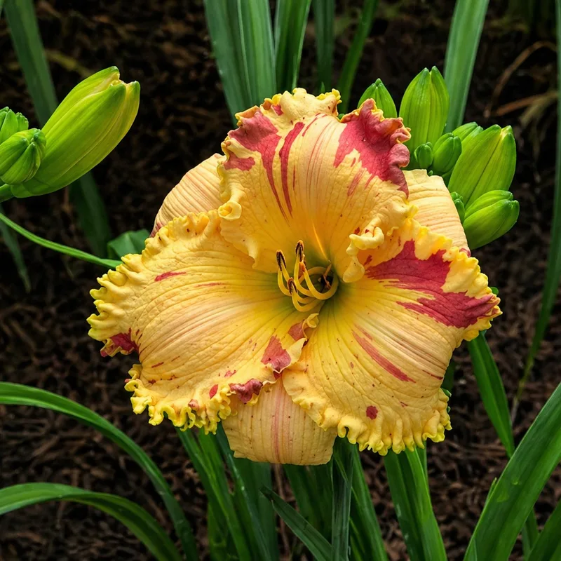 Sunberry Splatter daylily bloom